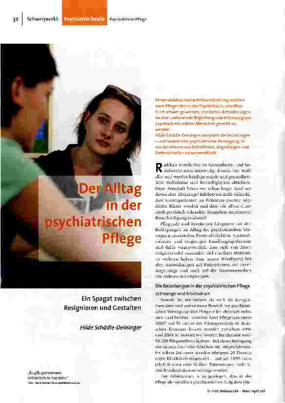 [doc_123557] Der Alltag in der psychiatrischen Pflege