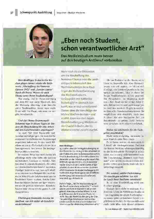 [doc_119919] Eben noch Student, schon verantwortlicher Arzt
