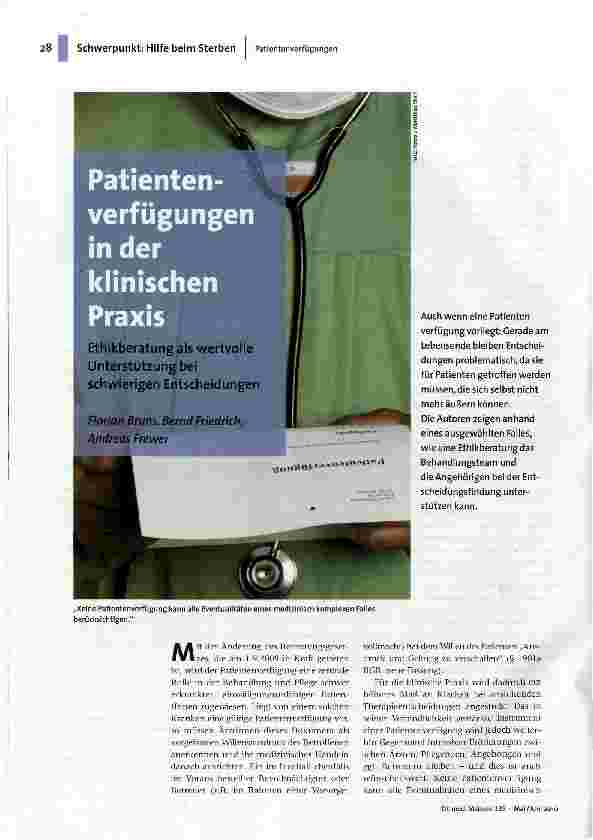 [doc_117451] Patientenverfügungen in der klinischen Praxis
