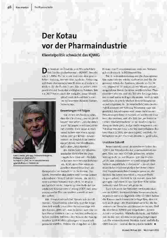 [doc_116392] Der Kotau vor der Pharmaindustrie