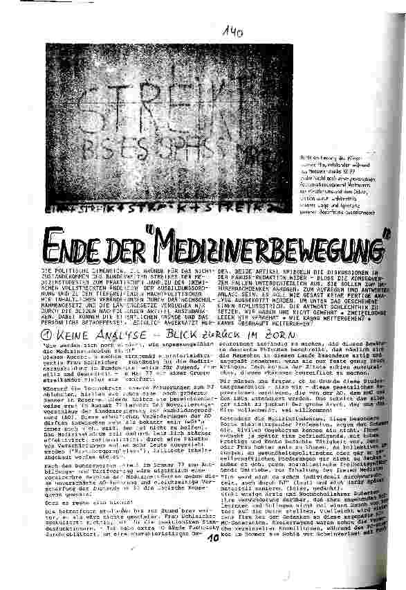 [doc_110127] Ende der Medizinerbewegung