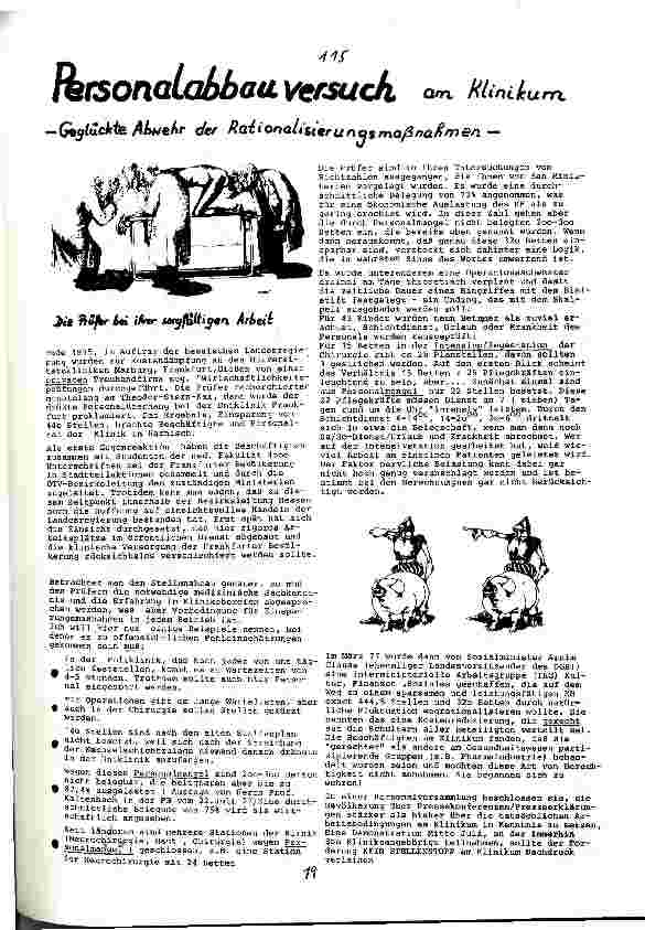 [doc_110125] Personalabbauversuch am KlinikumGeglückte Abwehr der Rationalisierungsmaßnahmen
