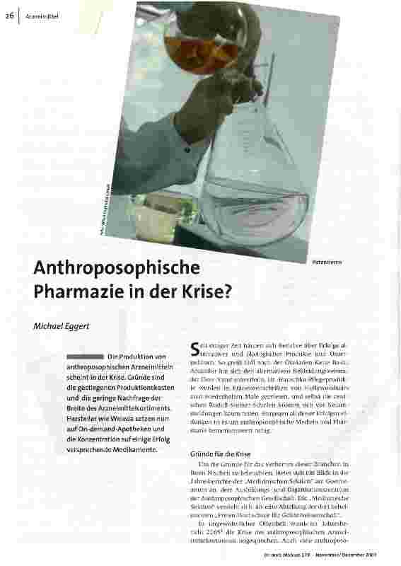 [doc_100632] Anthroposophische Pharmazie in der Krise?