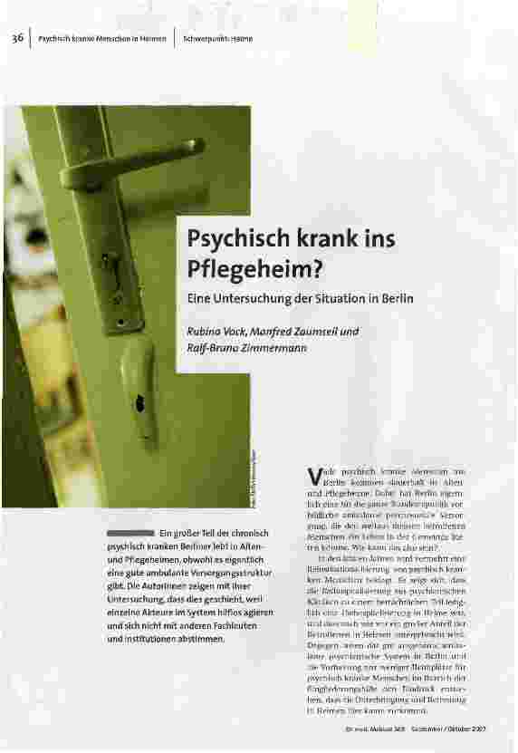 [doc_99872] Psychisch krank ins Pflegeheim?
