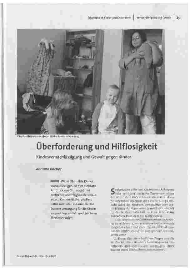 [doc_97169] Überforderung und HilflosigkeitKindesvernachlässigung und Gewalt gegen Kinder