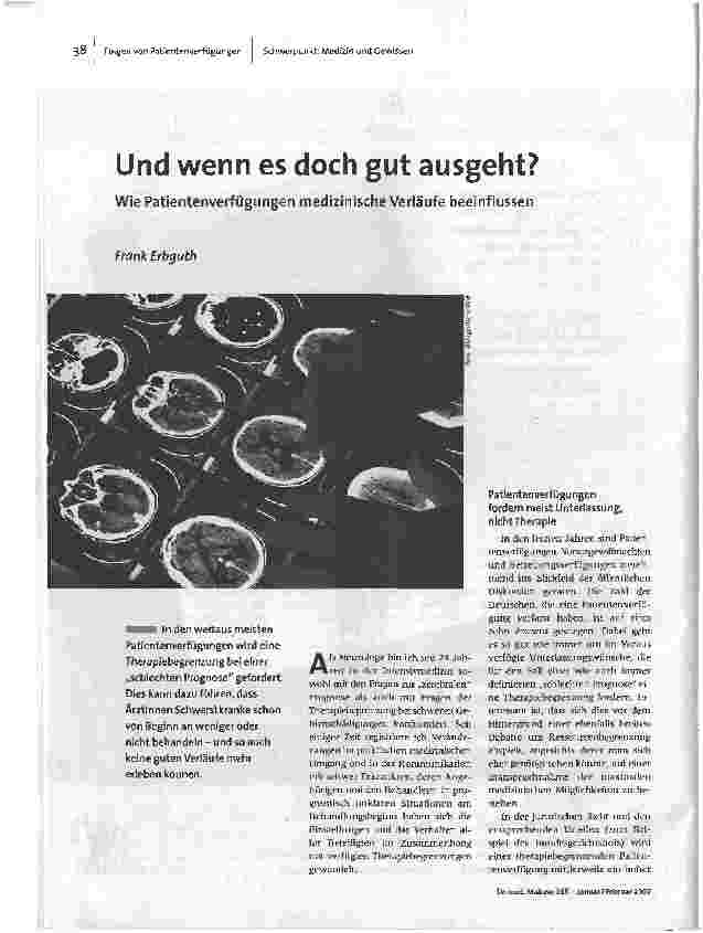 [doc_96141] Und wenn es doch gut ausgeht?Wie Patientenverfügungen medizinische Verläufe beeinflussen