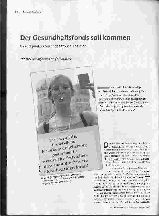 [doc_93958] Der Gesundheitsfonds soll kommen - Das Eckpunkte-Papier der großen Koalition