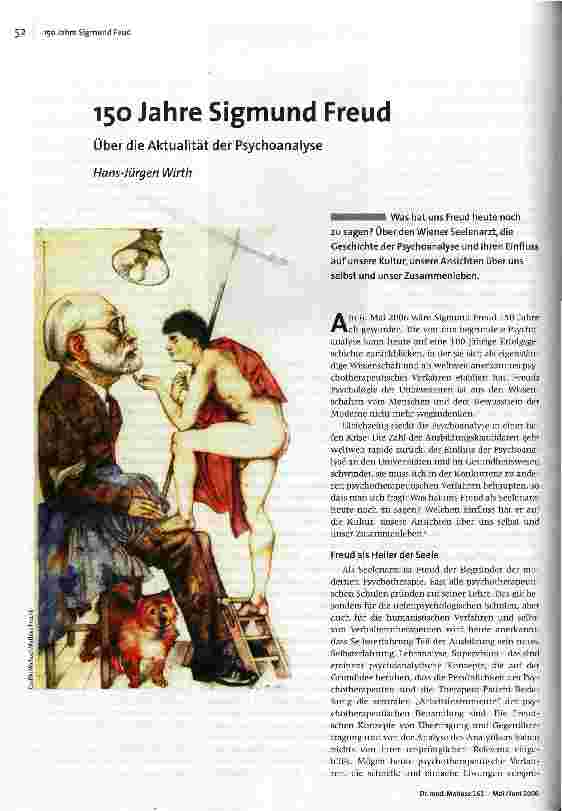 [doc_91595] 150 Jahre Sigmund FreudÜber die Aktualität der Psychoanalyse