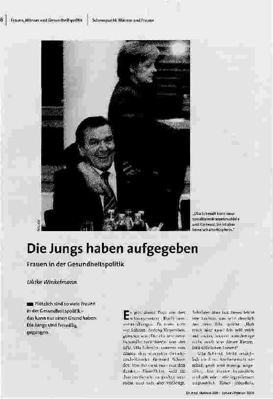[doc_88588] Die Jungs haben aufgegebenFrauen in der Gesundheitspolitik
