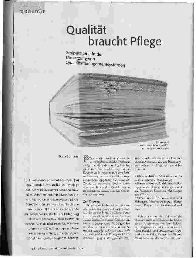 [doc_84446] Qualität braucht Pflege. Stolpersteine in der Umsetzung vonQualitätsmanagementsystemen