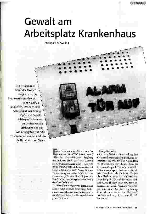 [doc_83547] Gewalt am Arbeitsplatz Krankenhaus