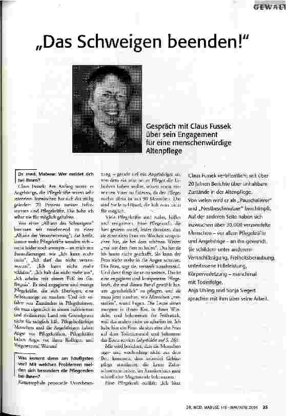 [doc_83545] Das Schweigen beenden!