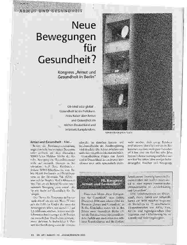 [doc_74792] Neue Bewegungen für Gesundheit?Kongress Armut und Gesundheit in Berlin