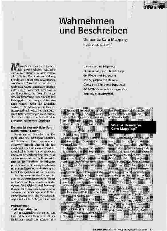 [doc_73175] Wahrnehmen und Beschreiben. Dementia Care Mapping