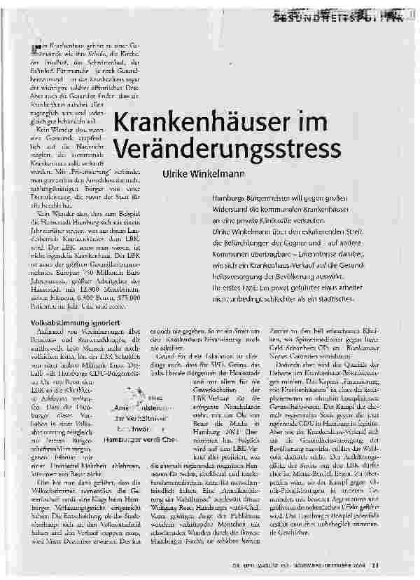 [doc_73169] Krankenhäuser im Veränderungsstress