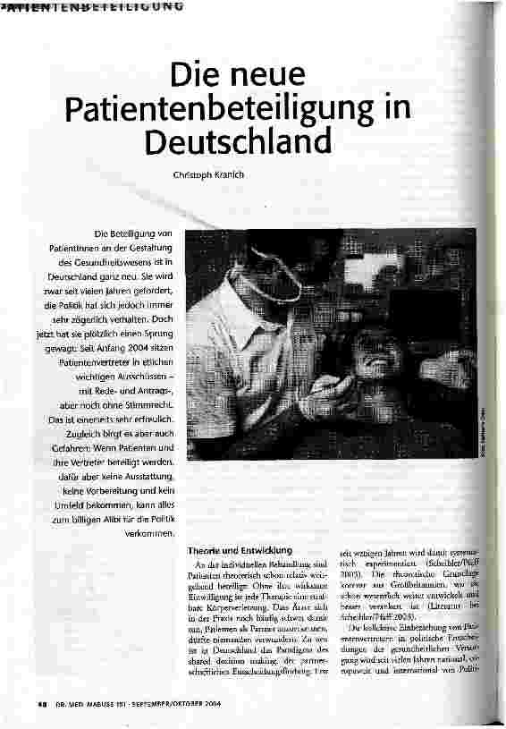 [doc_72213] Die neue Patientenbeteiligung in Deutschland