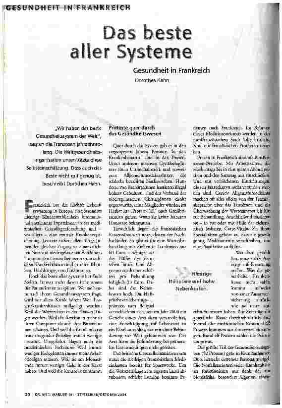 [doc_72207] Das beste aller Systeme. Gesundheit in Frankreich