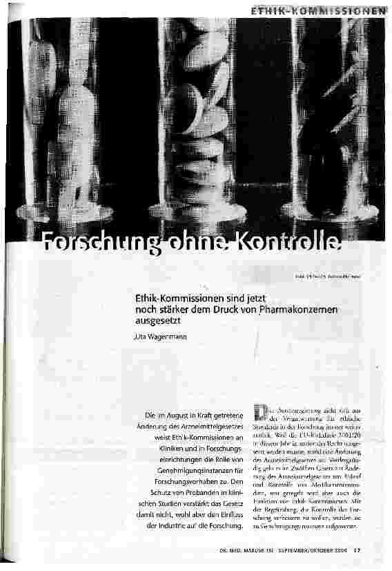 Forschung ohne Kontrolle
