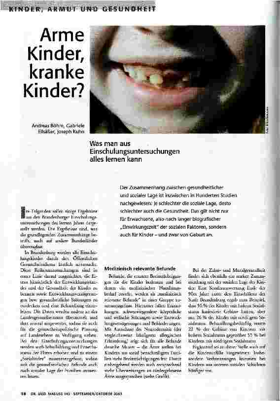 Arme Kinder, kranke Kinder?
