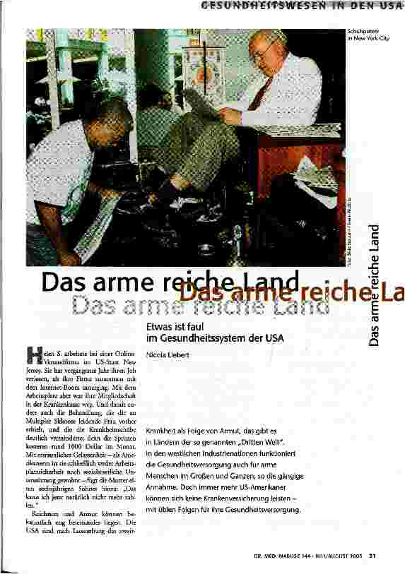 [doc_68541] Das arme reiche Land Ewas ist faul im Gesundheitssystem der USA