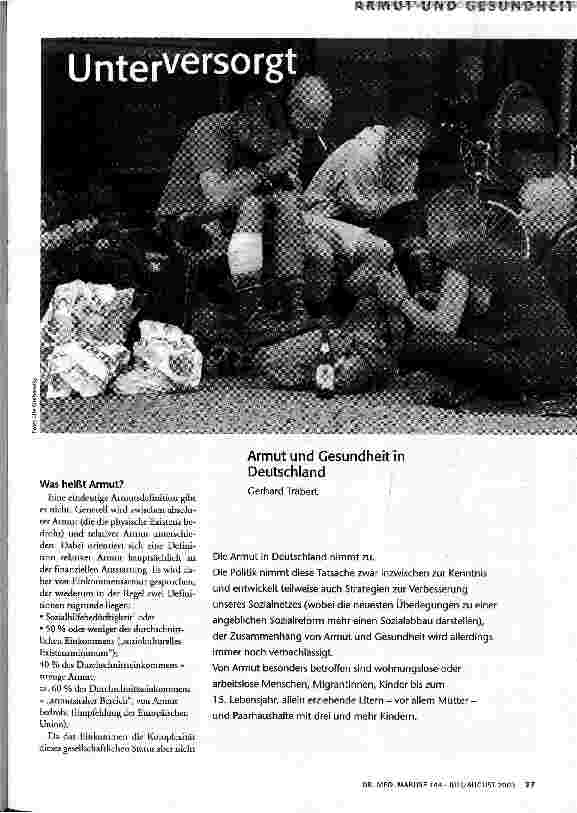 [doc_68540] Unterversorgt Armut und Gesundheit in Deutschland