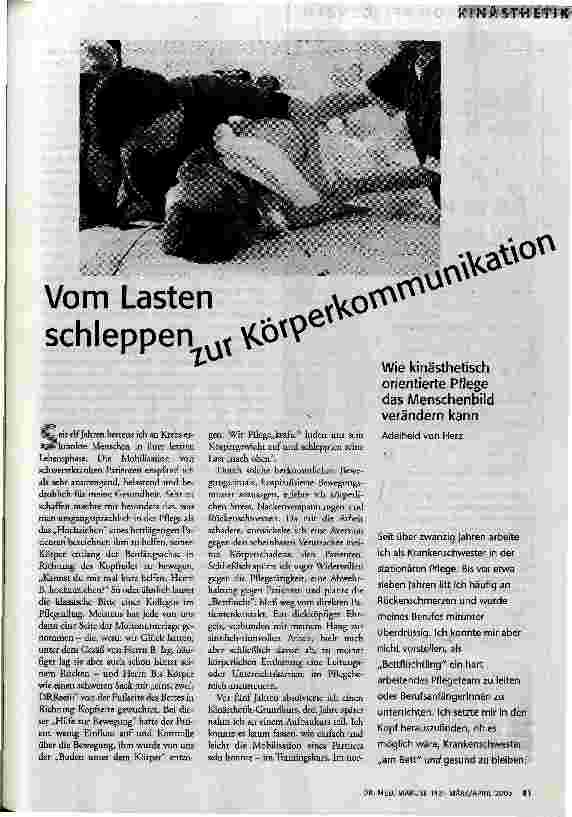 Vom Lasten schleppen zur Körperkommunikation