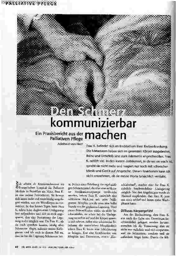 [doc_61774] Den Schmerz kommunizierbar machen Ein Praxisbericht aus der Palliativen Pflege