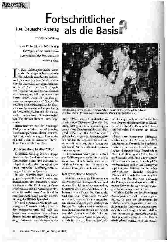 [doc_58959] Fortschrittlicher als die Basis? 104. Deutscher Ärztetag