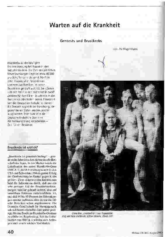 [doc_54107] Warten auf die Krankheit Gentests und Brustkrebs