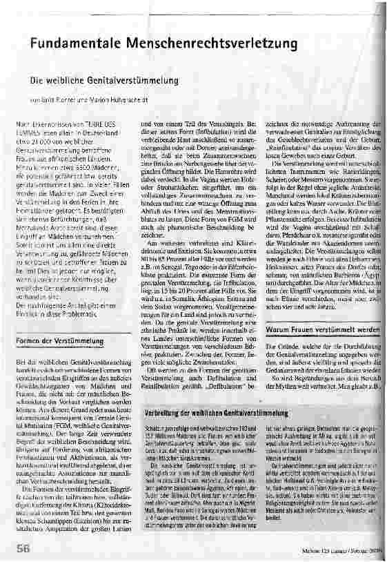 [doc_52267] Fundamentale Menschenrechtsverletzung Die weibliche Genitalverstümmelung