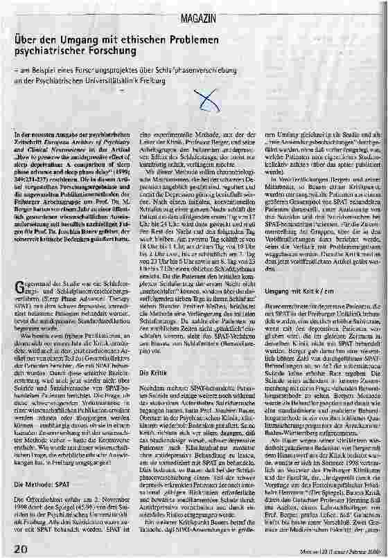 [doc_52259] Über den Umgang mit ethischen Problemen psychiatrischer Forschung Am Beispiel eines Forschungsprojektes über Schlafphasenverschiebung