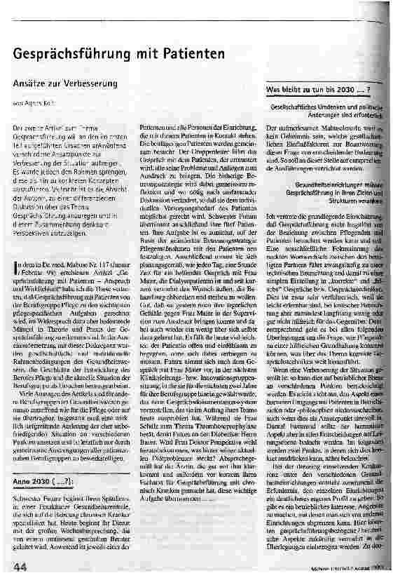 [doc_50440] Gesprächsführung mit Patienten Ansätze zur Verbesserung