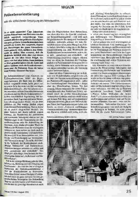 [doc_50437] Patientenorientierung oder die schleichende Entsorgung des Mittelpunktes