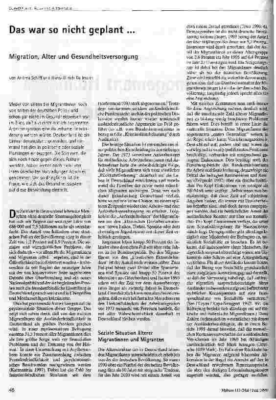 [doc_45832] Das war so nicht geplant ... Migration, Alter und Gesundheitsversorgung