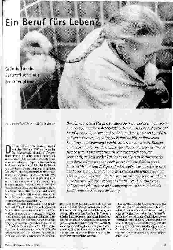 [doc_44188] Ein Beruf fürs Leben? Gründe für die Berufsflucht aus der Altenpflege