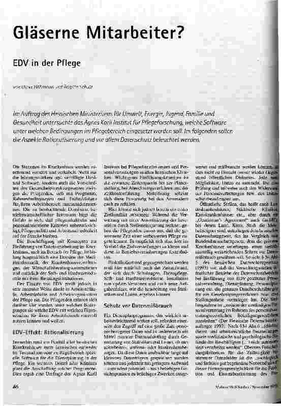 [doc_35424] Gläserne Mitarbeiter? EDV in der Pflege