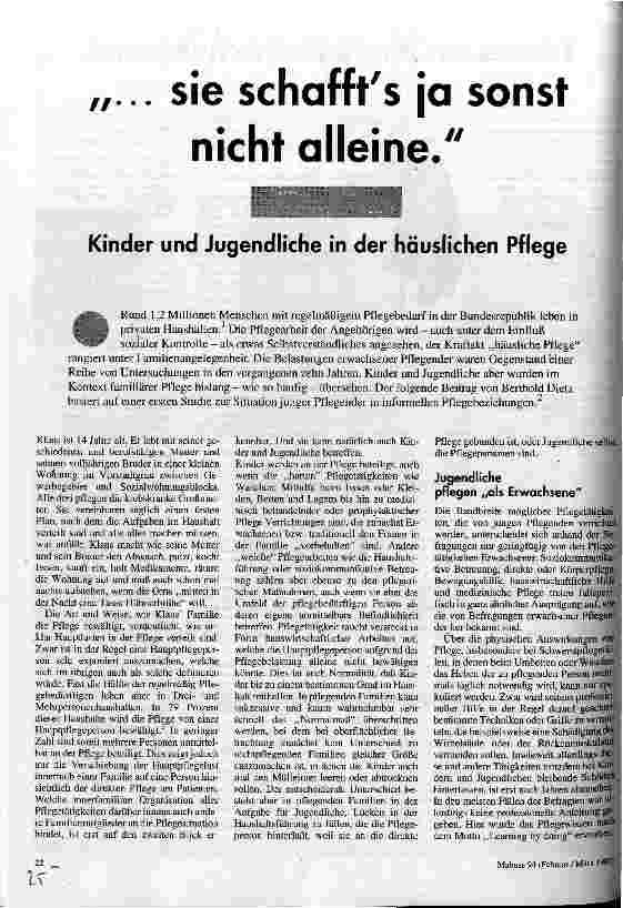 [doc_33726] ... sie schaffts ja sonst nicht alleine. Kinder und Jugendliche in der häuslichen Pflege