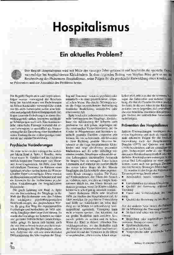 [doc_32894] Hospitalismus Ein aktuelles Problem?