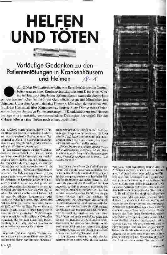 [doc_26014] Helfen und Töten - Vorläufige Gedanken zu den Patiententötungen in Krankenhäusern und Heimen