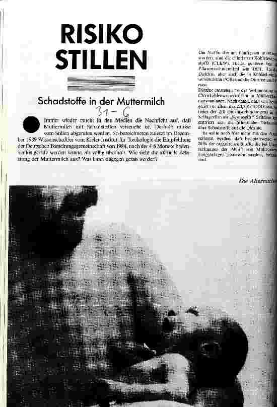 [doc_23798] Risiko stillen - Schadstoffe in der Muttermilch