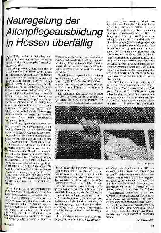 [doc_17995] Neureglung der Altenpflegeausbildung in Hessen überfällig