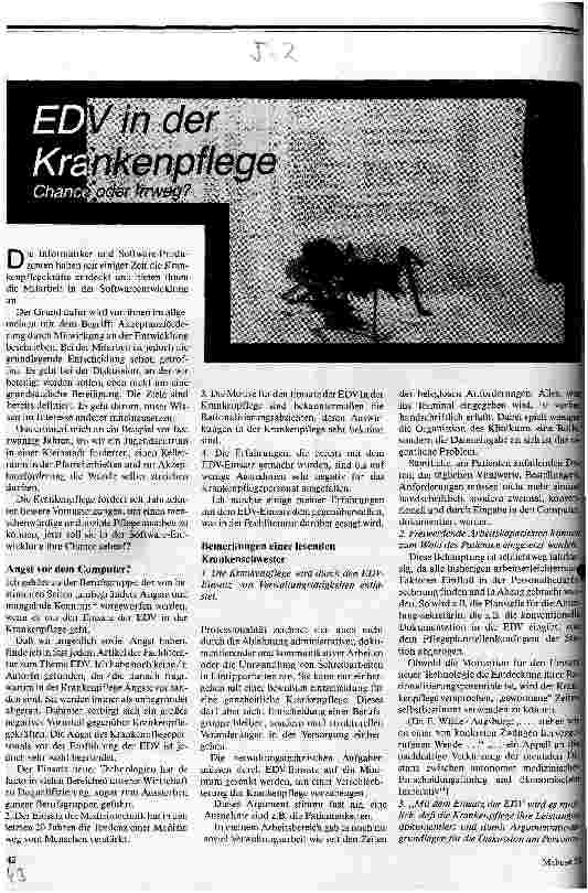 [doc_17447] EDV in der Krankenpflege Chance oder Irrweg?