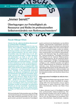 [doc_582245] „Immer bereit? “ Überlegungen zur Freiwilligkeit als Ressource und Risiko im professionellen Selbstverständnis von Rotkreuzschwestern*