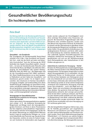 Gesundheitlicher Bevölkerungsschutz Ein hochkomplexes System