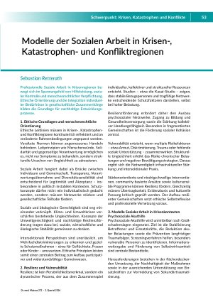Modelle der Sozialen Arbeit in Krisen-, Katastrophenund Konfliktregionen