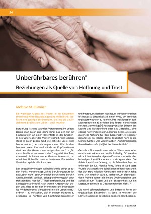 Unberührbares berühren* Beziehungen als Quelle von Hoffnung und Trost