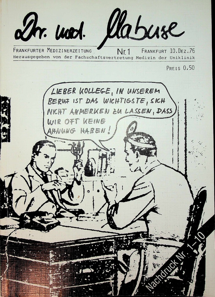 Dr. med. Mabuse Heft 1-1976 – Zeitschrift für alle Gesundheitsberufe