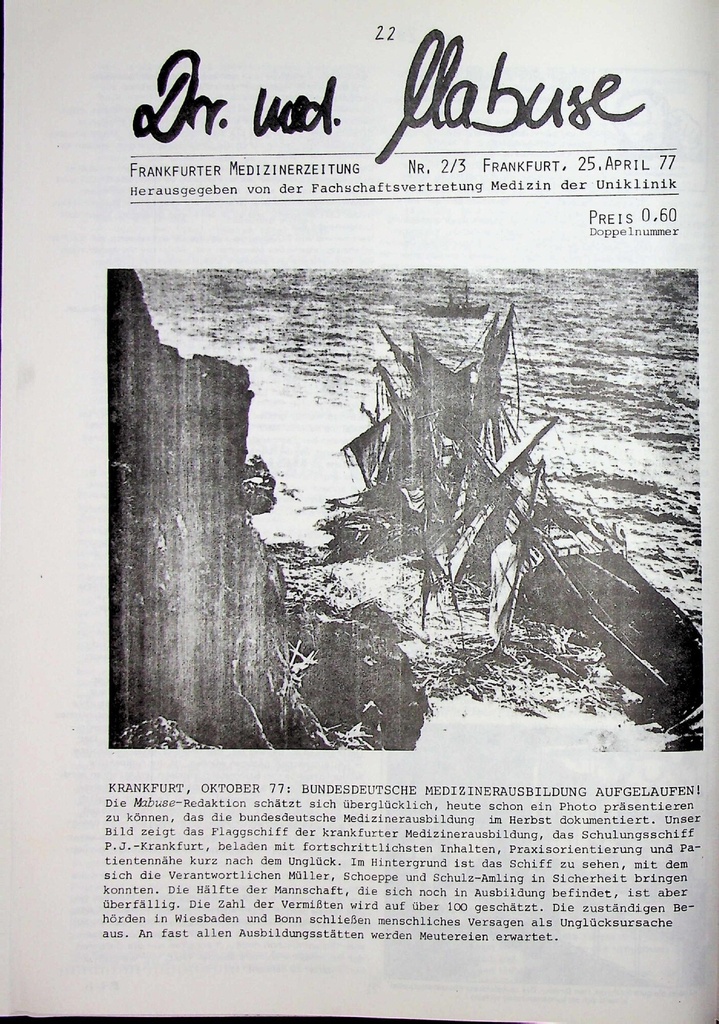 Dr. med. Mabuse Heft 2-3 1977 – Zeitschrift für alle Gesundheitsberufe