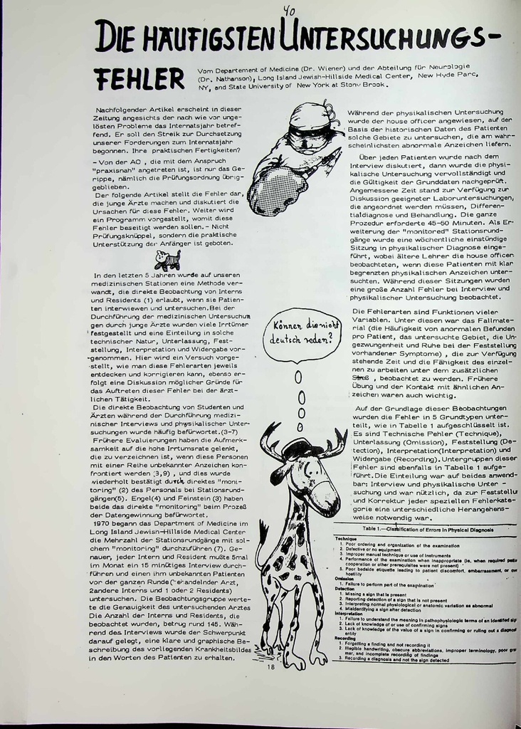Die häufigsten Untersuchungsfehler – Zeitschrift für alle Gesundheitsberufe