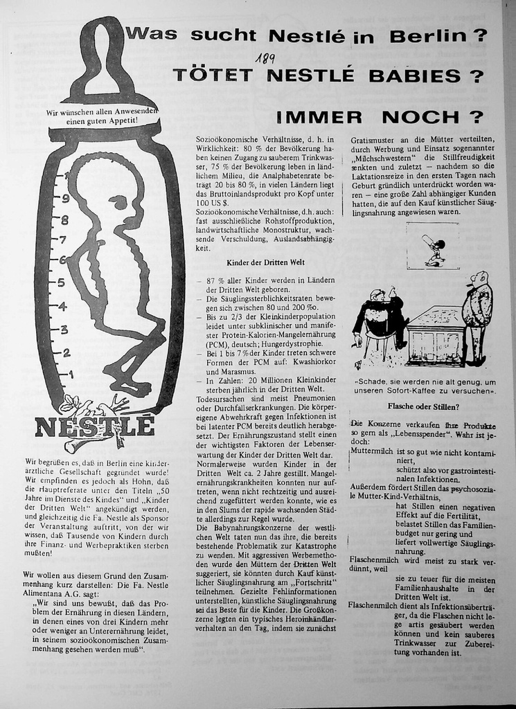 Was sucht Nestle in Berlin? Tötet Nestle Babies? Immer noch? – Zeitschrift für alle Gesundheitsberufe